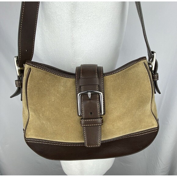 COACH Vintage Y2K Suede Leather Hampton Luxury Designer Hobo Shoulder Bag 7589 - Picture 2 of 15